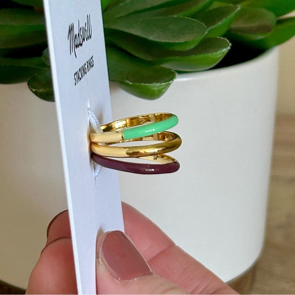 Madewell Colorblock Enamel Stacking Ring Set - Picture 3 of 11